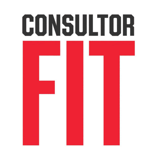 Logo do consultor fit. O logo traz o nome da apenas com letras Consultor Fit