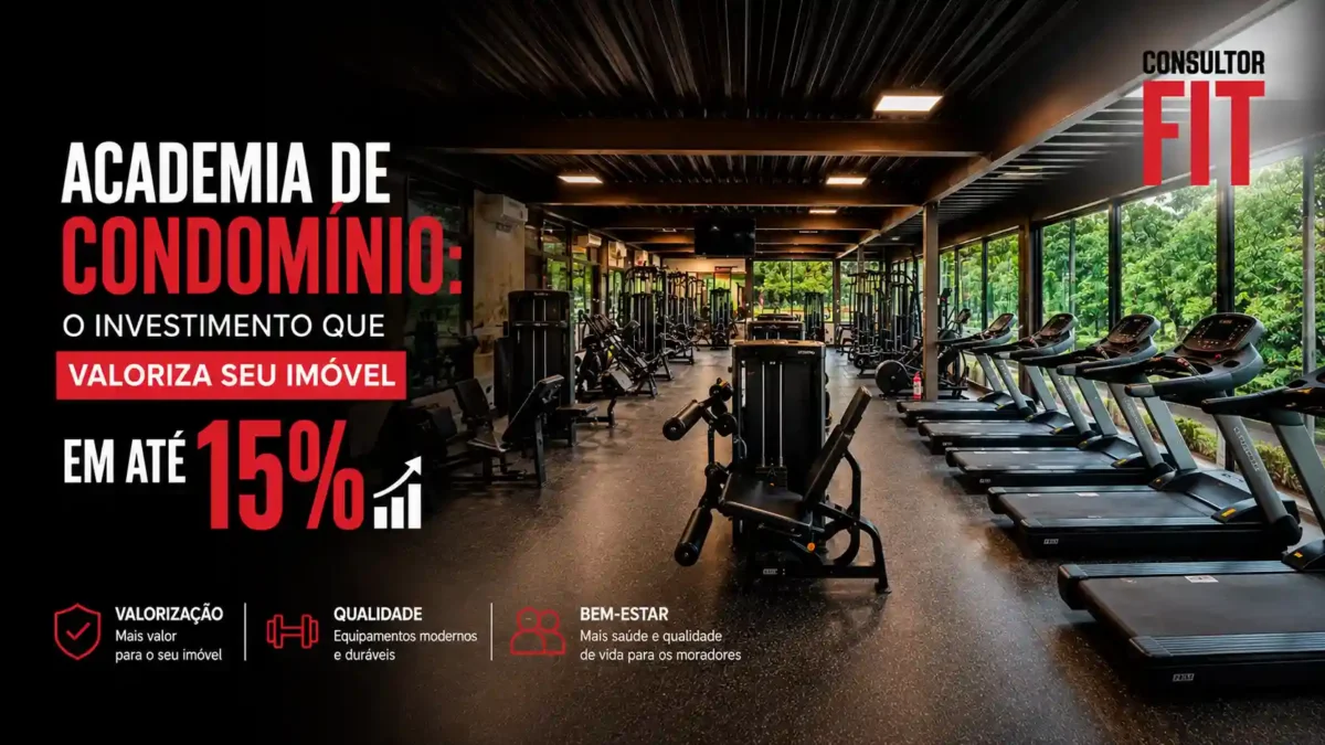 Imagem que mostra como um fitness em condmínio bem montado eleva o valor do seu imovel